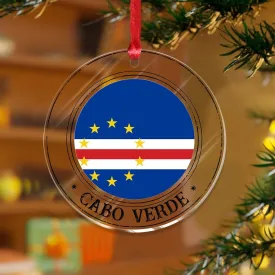3 Inch Clear Acrylic Christmas Ornaments 2023 Cabo Verde Rustic Christmas Ornaments Bauble Xmas Party Decorations Flag Sports Bar Party Events Keepsake Transparent Disc Stocking Name Tag Holiday Tags