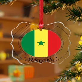 3 Inch Clear Acrylic Christmas Ornaments 2023 Senegal Custom Christmas Ornaments Bauble Xmas Party Decorations Flag Sports Bar Party Events Keepsake Transparent Disc Stocking Name Tag Holiday Tags