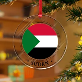3 Inch Clear Acrylic Christmas Ornaments 2023 Sudan Custom Christmas Ornaments Bauble Christmas Tree Decorations Flag Sports Bar Party Events Keepsake Transparent Disc Stocking Name Tag Holiday Tags