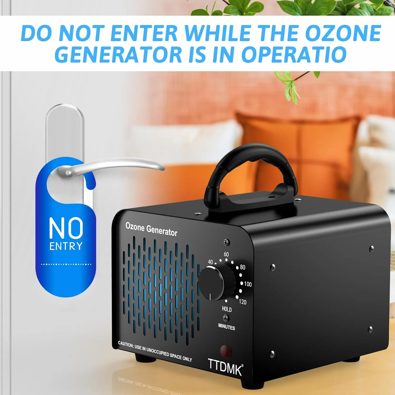 90,000mg/h Ozone Generator (Black), Ozone Machine Odor Removal, High Capacity Ozone Machine, Home Ozone Generator for Car, Home, Smoke, Pet, etc