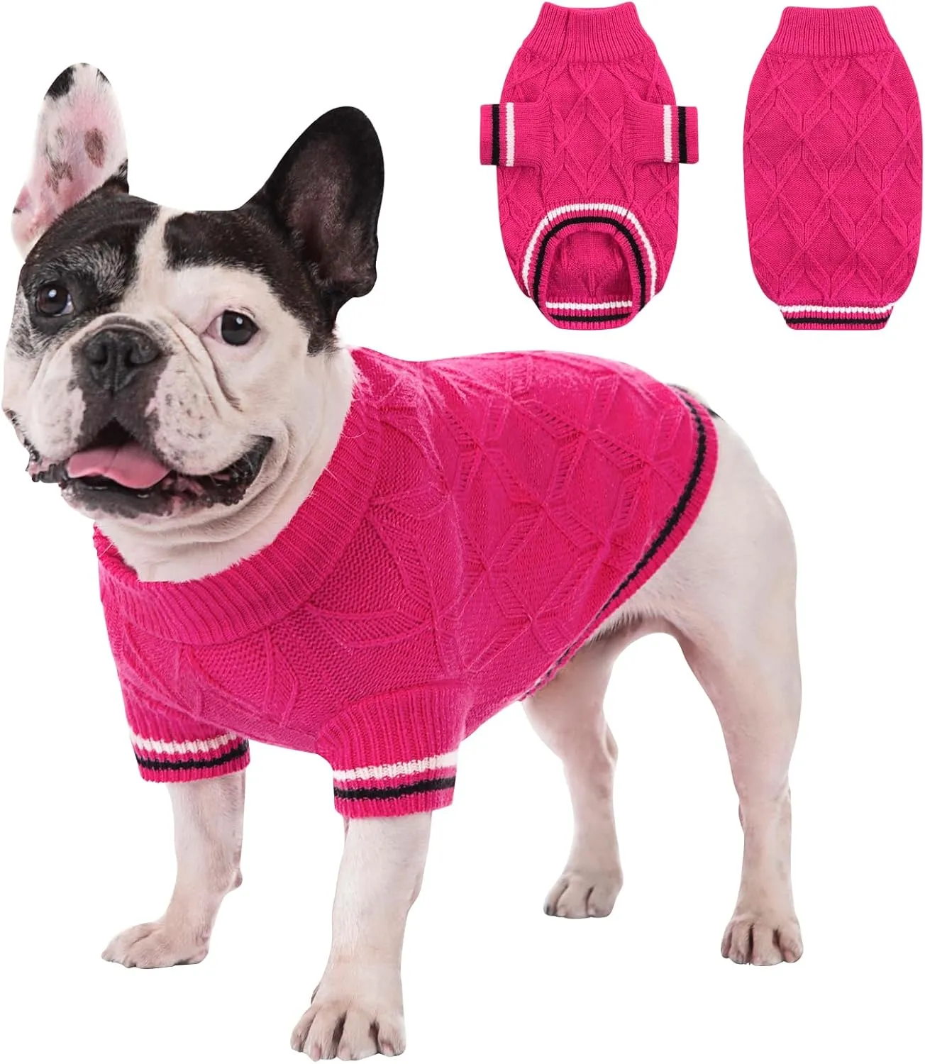 AOFITEE Dog Pullover Sweater, Warm Knitted Dog Sweaters for Small Medium Dogs, Cold Weather Small Dog Sweatshirt Solid Cat Christmas Sweater for Girls Boys Chihuahua Yorkie Teacup