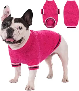 AOFITEE Dog Pullover Sweater, Warm Knitted Dog Sweaters for Small Medium Dogs, Cold Weather Small Dog Sweatshirt Solid Cat Christmas Sweater for Girls Boys Chihuahua Yorkie Teacup