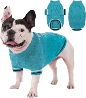 AOFITEE Dog Pullover Sweater, Warm Knitted Dog Sweaters for Small Medium Dogs, Cold Weather Small Dog Sweatshirt Solid Cat Christmas Sweater for Girls Boys Chihuahua Yorkie Teacup