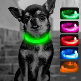 Candofly Light Up Dog Collar - LED Dog Collar Rechargeable - Glowing Puppy Collar Dog Lights for Night Walking (X-Small, Neon Green)