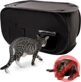 Cat Litter Box Enclosure, Dog Proof, Discreet and Hidden Litter Box, Kitty Litter Trap Design with Easy-Clean Feature, Scoop and Deodorizer Storage Pockets, Lightweight and Waterproof