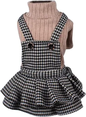 Dog Sweater for Small Dogs Girls,Warm Pet Sweater Cute Knitted Classic dog dressesDog Clothes Coat for Puppy CatBrownXS