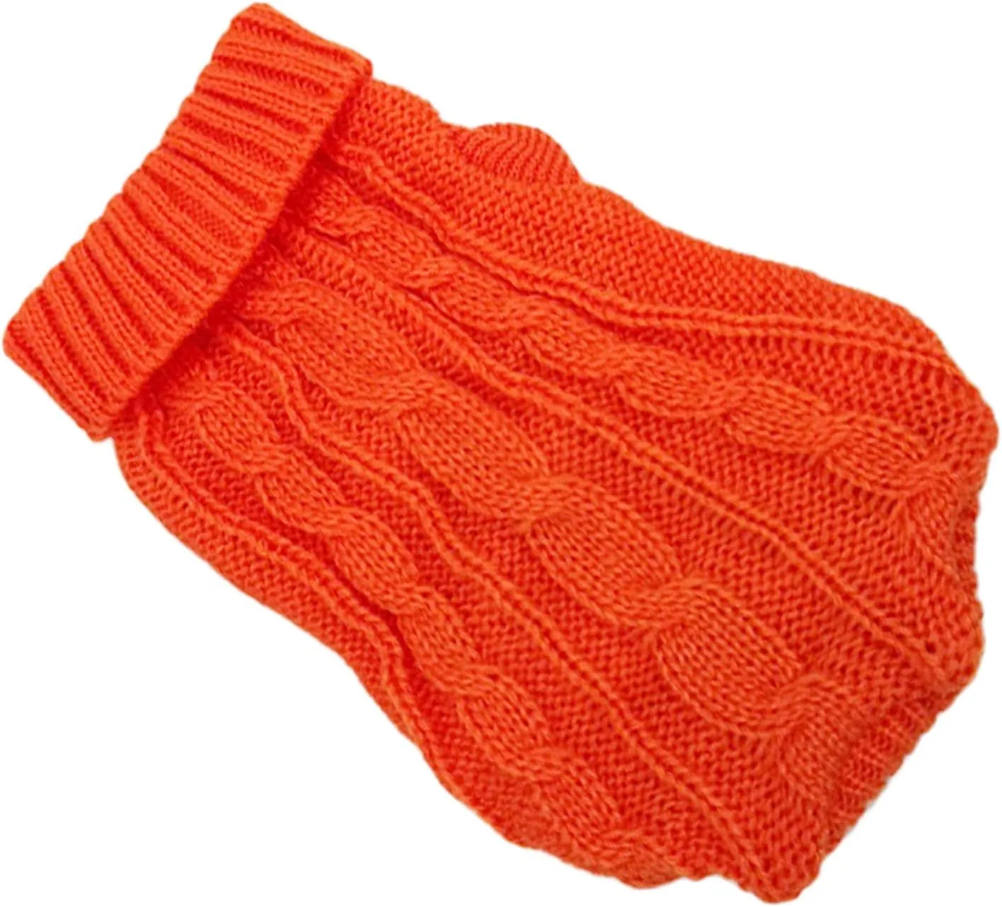 Dog Sweaters for Small Dogs Girl Boy, XS Yorkie Sweaters XXS Puppy Doggie Sweater Winter Warm Dog Turtleneck Knitwear Pullover for Chihuahua Fall Winter Cold Weather,Orange XS