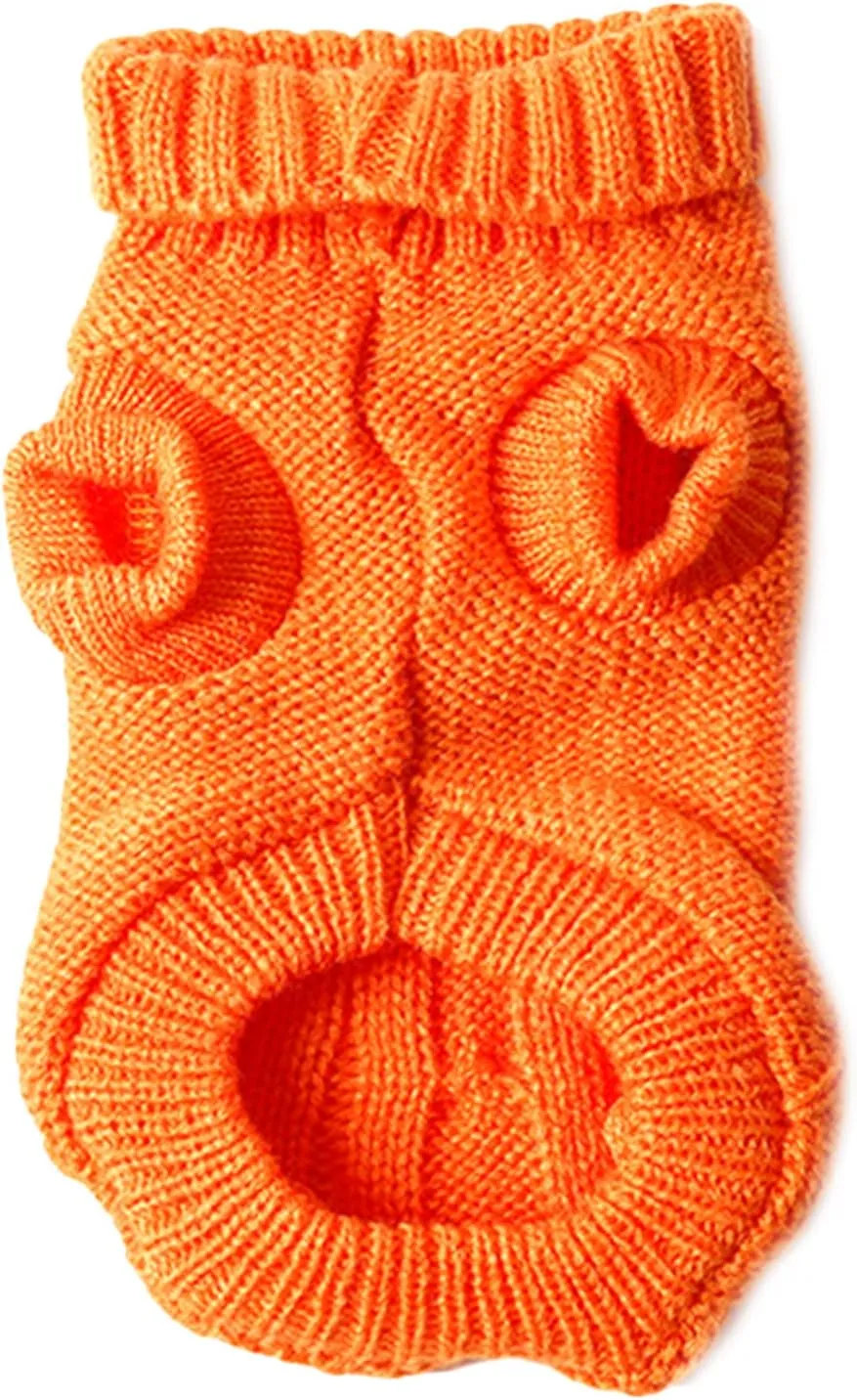 Dog Sweaters for Small Dogs Girl Boy, XS Yorkie Sweaters XXS Puppy Doggie Sweater Winter Warm Dog Turtleneck Knitwear Pullover for Chihuahua Fall Winter Cold Weather,Orange XS