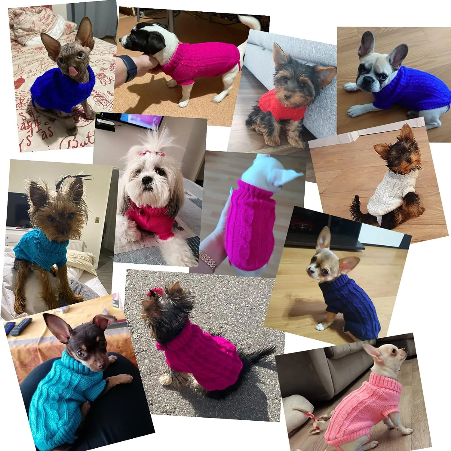 Dog Sweaters for Small Dogs, Pet Sweaters Classic Knitwear Winter Girl Boys Dog Clothes Chihuahua Coat Warm Puppy Costume Clothing Cute Doggie Sweater Apparel for Yorkie Christmas