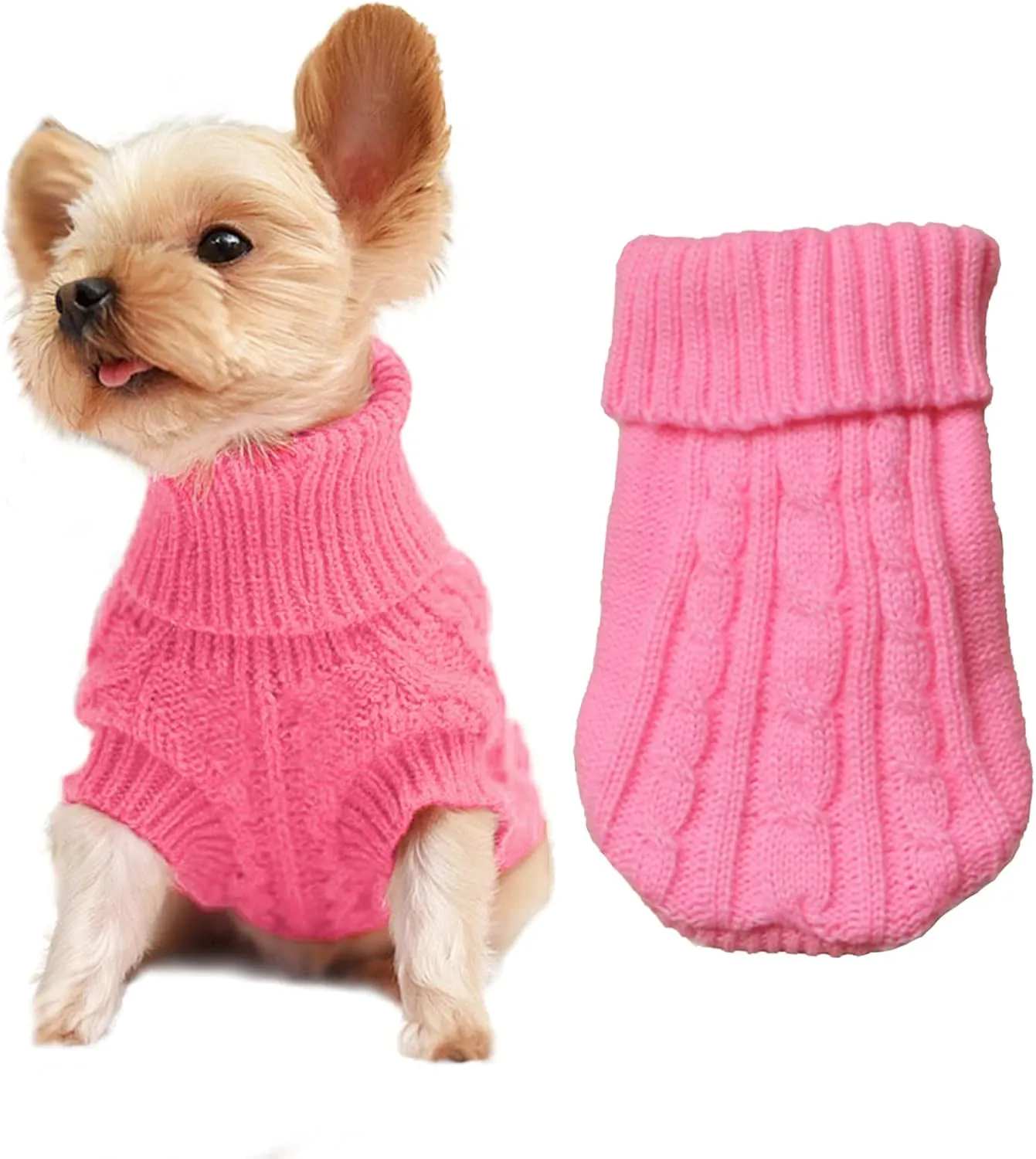 Dog Sweaters for Small Dogs, Pet Sweaters Classic Knitwear Winter Girl Boys Dog Clothes Chihuahua Coat Warm Puppy Costume Clothing Cute Doggie Sweater Apparel for Yorkie Christmas