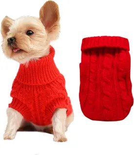 Dog Sweaters for Small Dogs, Pet Sweaters Classic Knitwear Winter Girl Boys Dog Clothes Chihuahua Coat Warm Puppy Costume Clothing Cute Doggie Sweater Apparel for Yorkie Christmas
