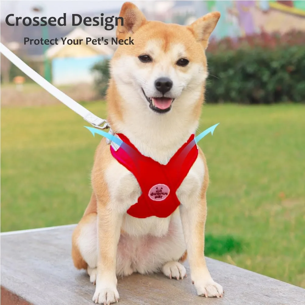 FEimaX Dog Harness Pet X Frame No Pull Step-in Harnesses with Leash Set, Adjustable Reflective Choke Free Puppy with Padded Vest for Small, Medium Dogs and Cats Walking Training