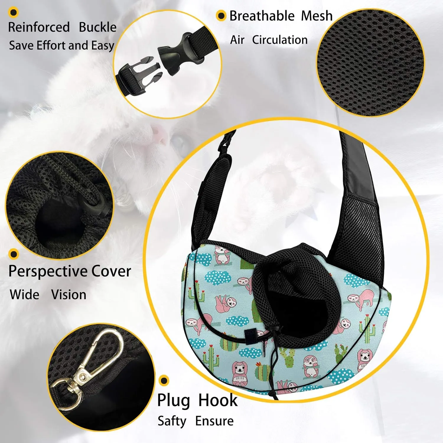 FUSURIRE Leopard Animal Print Pet Carrier Sling for Small Dogs Cats Hands Free Pet Puppy Outdoor Travel Carrier Bag Adjustable Strap Padded Shoulder Sling Travel Tote Bag