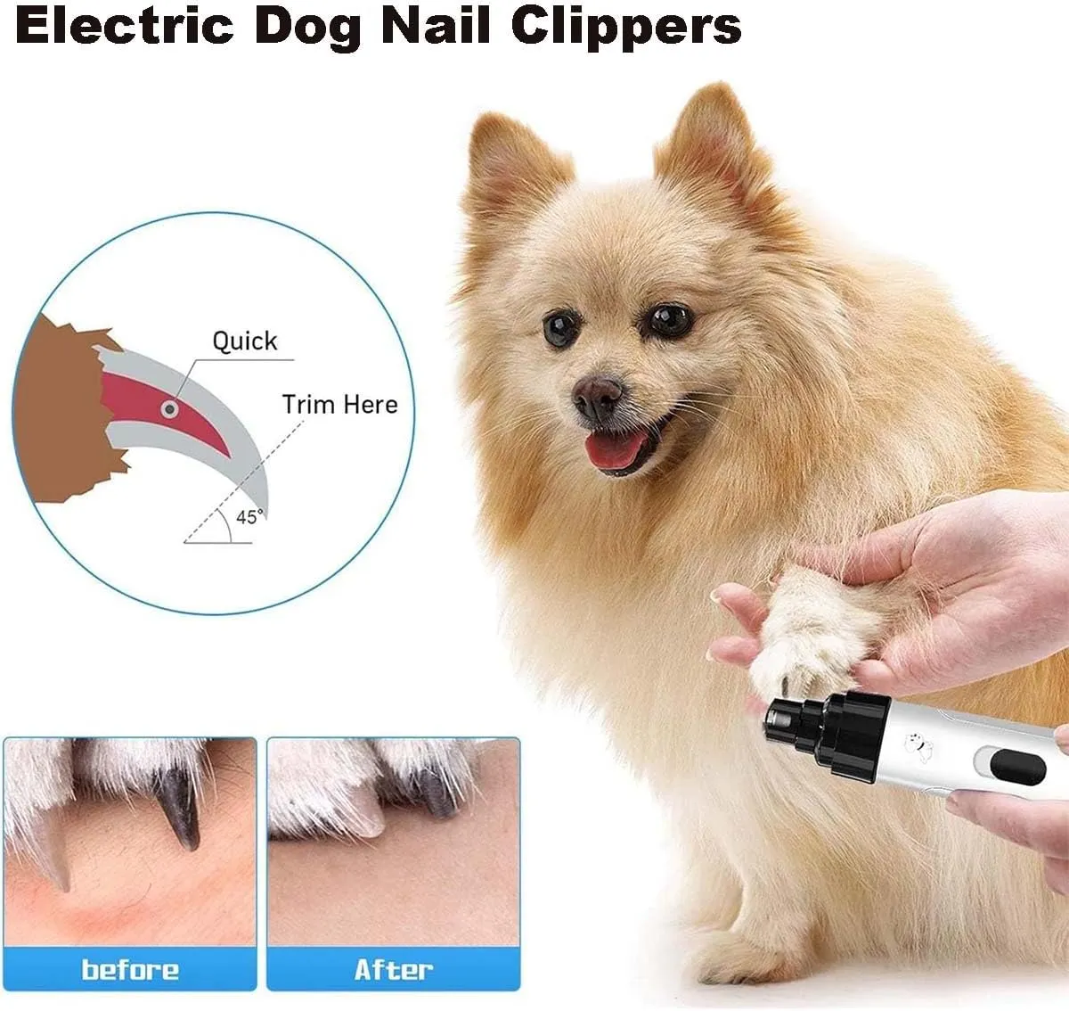 Heusom Silent Pro Nail Grinder, Heusom Dog Nail Grinder, Heusom Dog Nail Trimmer, Rechargeable USB Charging Pet Nail Grinder, 2025 Cordless Electric Dog Nail Clippers Pet Tool (1pc, one Size)