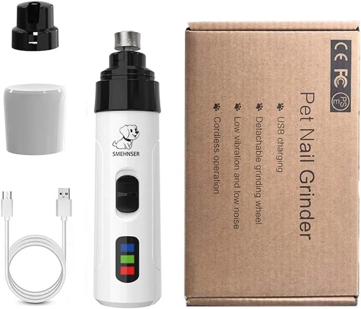 Heusom Silent Pro Nail Grinder, Heusom Dog Nail Grinder, Heusom Dog Nail Trimmer, Rechargeable USB Charging Pet Nail Grinder, 2025 Cordless Electric Dog Nail Clippers Pet Tool (1pc, one Size)