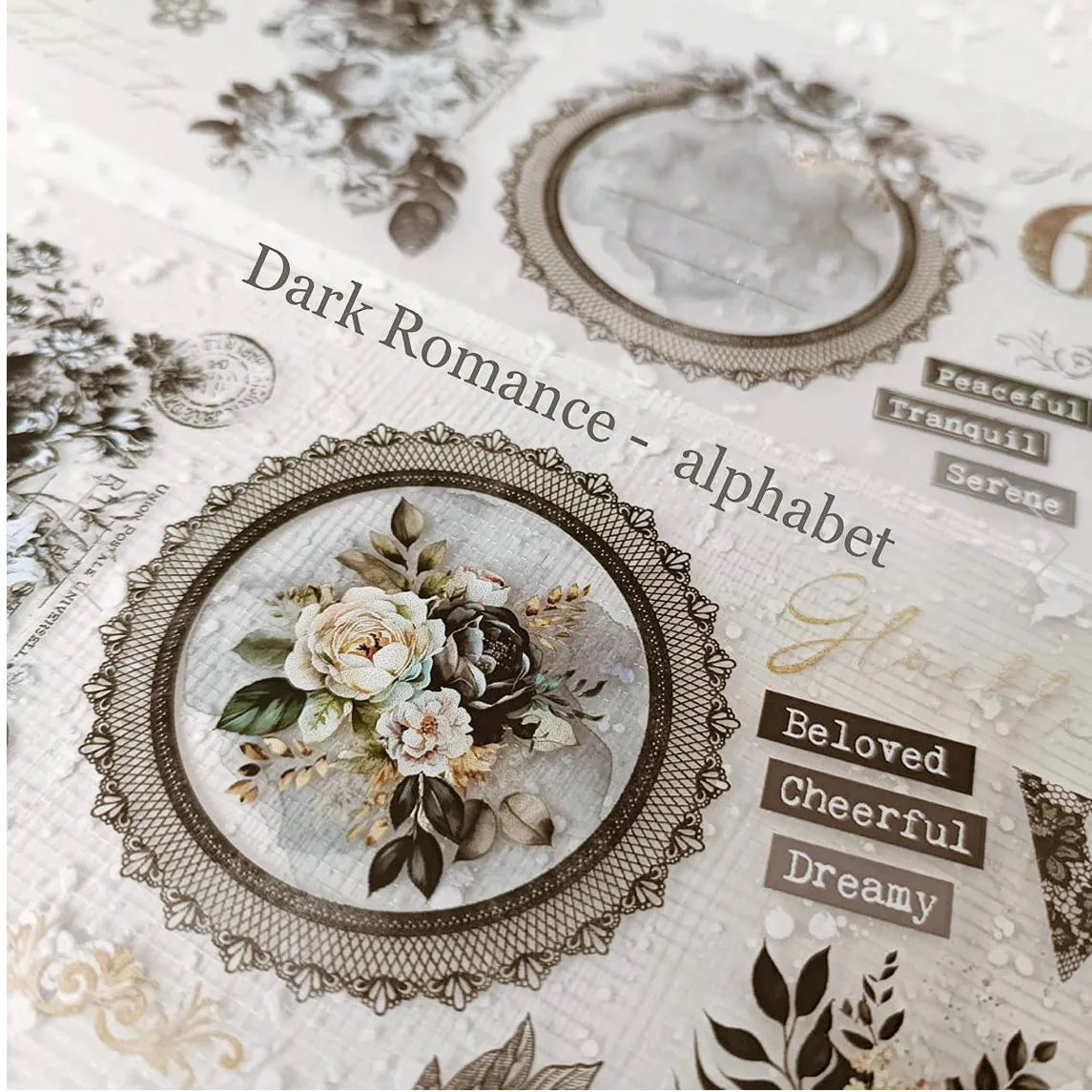 Journal Pages - Dark Romance - Alphabet | 7.5cm PET Tape | Release Paper
