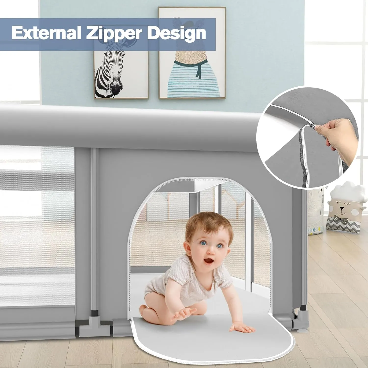 Large Baby Playpen for Babies and Toddlers, Playpen 7450, Large Baby Play Yards Indoor & Outdoor, Sturdy Safety Baby Play Pen with Soft Breathable Mesh, Toddlers Activity Center with Anti-Slip Base