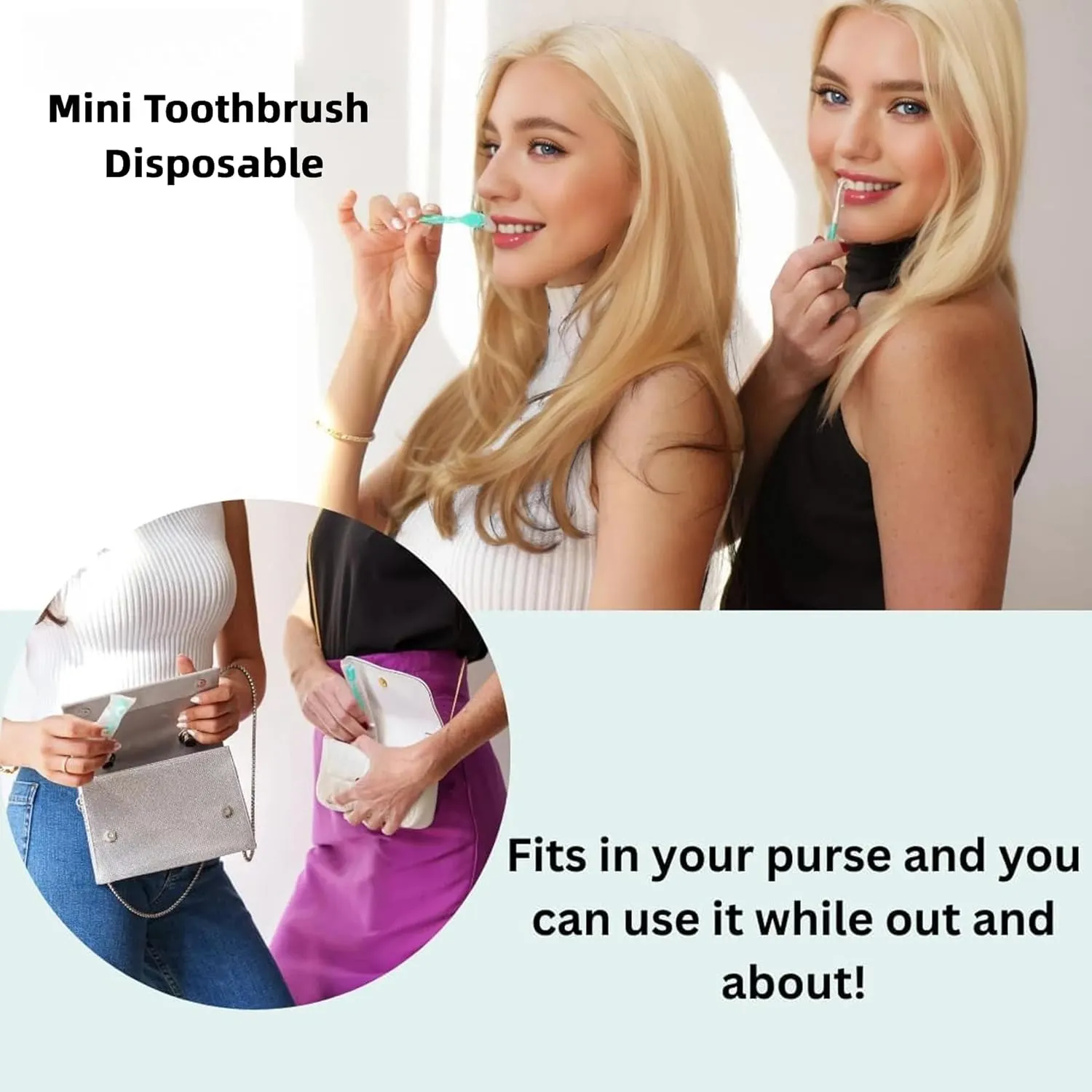 Mini Toothbrush Disposable with Toothpaste,Tongue Scrapers,Floss and Pick.Travel Tooth Brush Pack for Work or Travel.Individually Wrapped, 10 Count, Mint and Three Other Fruit Flavors
