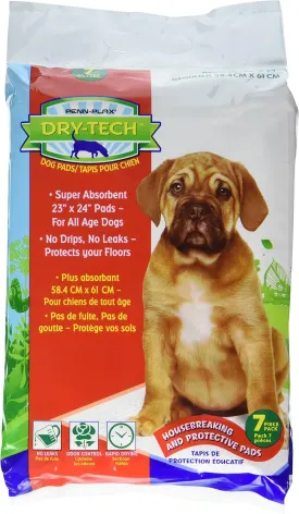 Penn-Plax Dry-Tech Dog and Puppy Training Pads  Super Absorbent 23 x 24 Regular Sized Pads  Great for All Ages and Breeds  7 Count