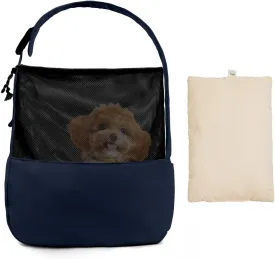 Pet Carrier Sling Bag for Small Dogs and Cats, Lightweight Travel Backpack with Removable Pillow, Adjustable Strap & Breathable Mesh (NavyBlue, 15.7" L x 5.9" W x 8.6" H