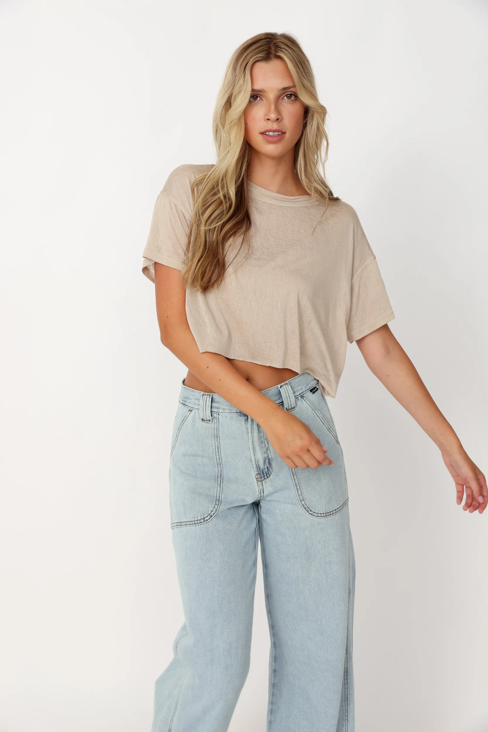 SALE - Riley Cropped Short Sleeve Tee