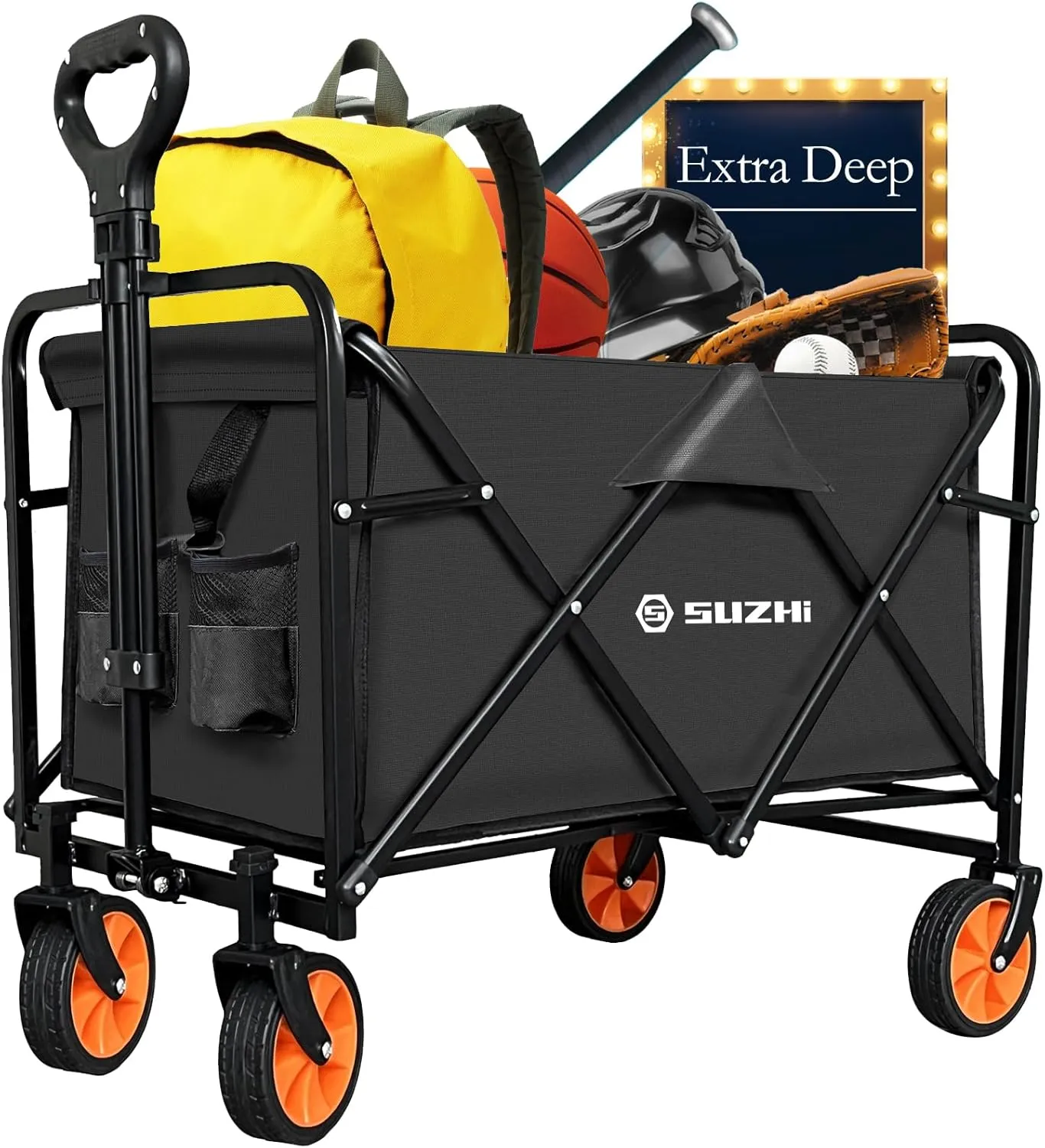 Small Deep Wagon Carts Collapsible/Folding/Foldable/for Apartment/Grocery/Travel/Camping/Shopping/Outdoor/Lightweight & Portable