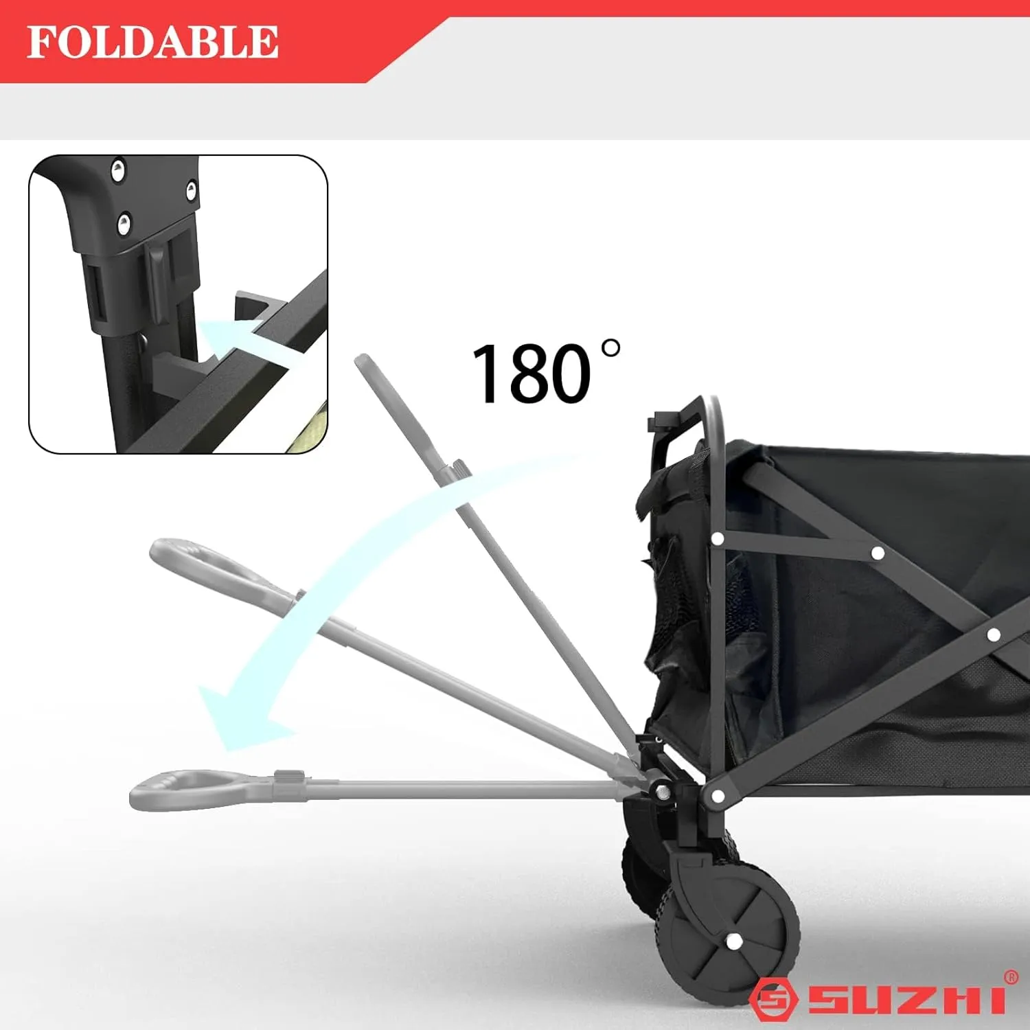 Small Wagon Carts Collapsible/Folding/Foldable/for Apartment/Grocery/Travel/Camping/Shopping/Outdoor/Lightweight & Portable