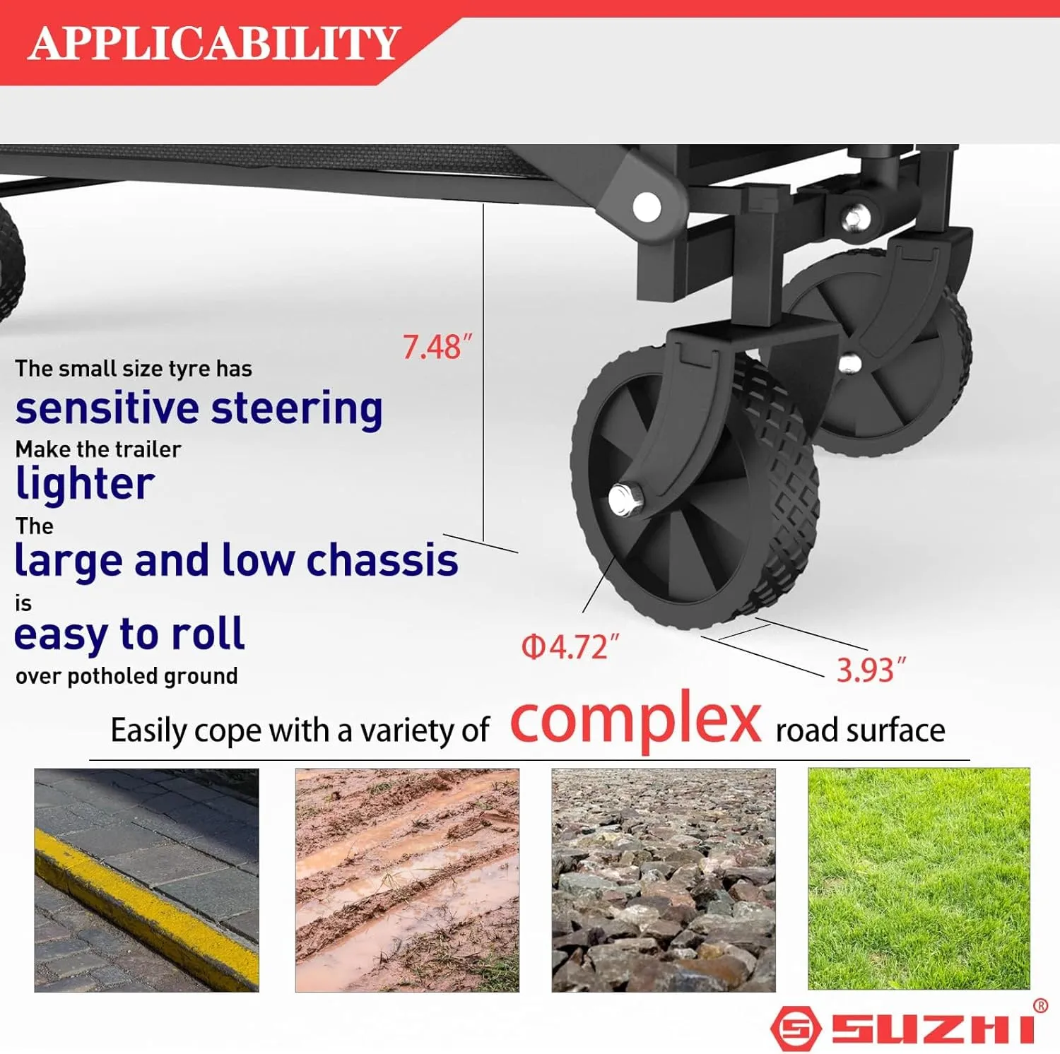 Small Wagon Carts Collapsible/Folding/Foldable/for Apartment/Grocery/Travel/Camping/Shopping/Outdoor/Lightweight & Portable