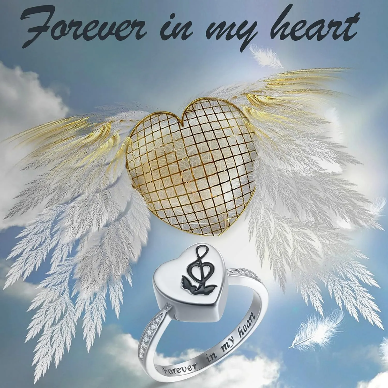 Sterling Silver Urn Rings for Women Hold Loved Ones Ashes: Heart Cremation Jewelry Rings for Ashes for Girls - Ashes Keepsake Memorial Jewelry Gifts for A Loss of Loved Ones