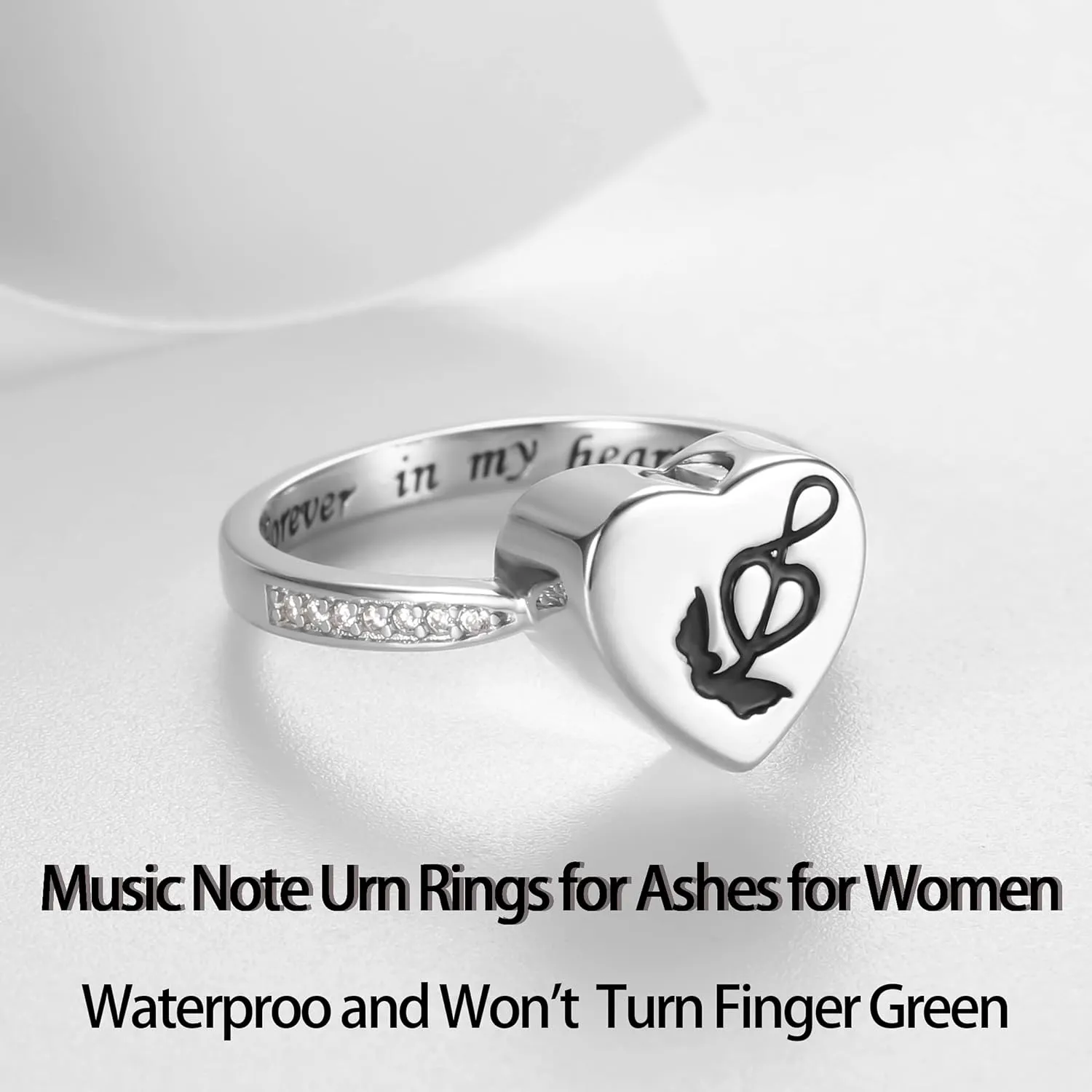 Sterling Silver Urn Rings for Women Hold Loved Ones Ashes: Heart Cremation Jewelry Rings for Ashes for Girls - Ashes Keepsake Memorial Jewelry Gifts for A Loss of Loved Ones