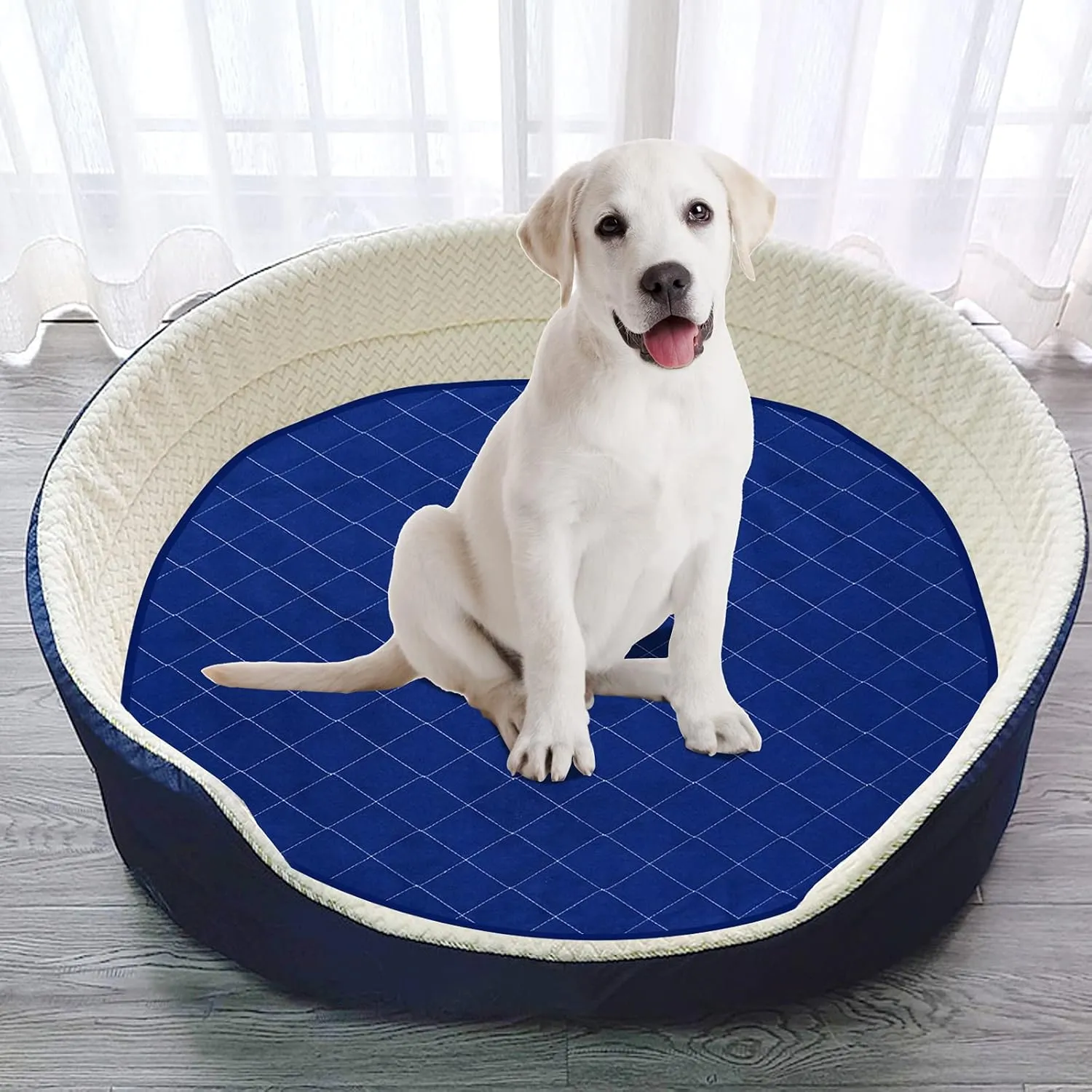 Washable Pee Pads for Dogs, Reusable 36" Round Whelping Pads, Whelping Box for Dogs, Puppy Training Pads with Non-Slip Back for Playpen/Crate, Dog Housebreaking Absorption Pad