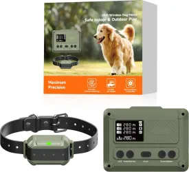 Wireless Dog Fence System : Electric Fence for Dogs Freedom Safe Indoor Outdoor for Medium Large Dogs Covering Up to 5.6 Acre